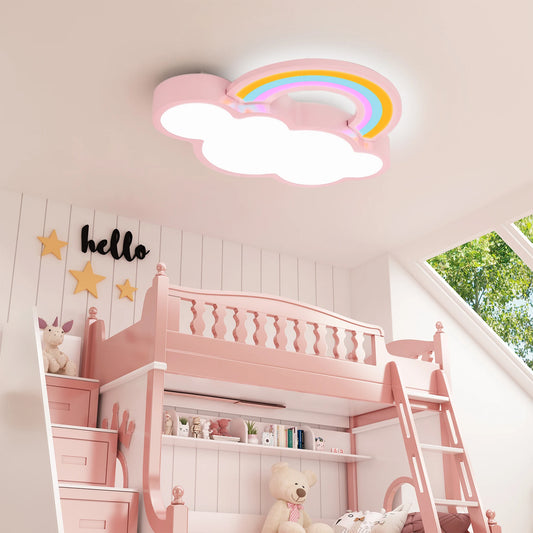 Kids Bedroom Ceiling Light Cloud Rainbow Ceiling Lamp Dimmable Fixture