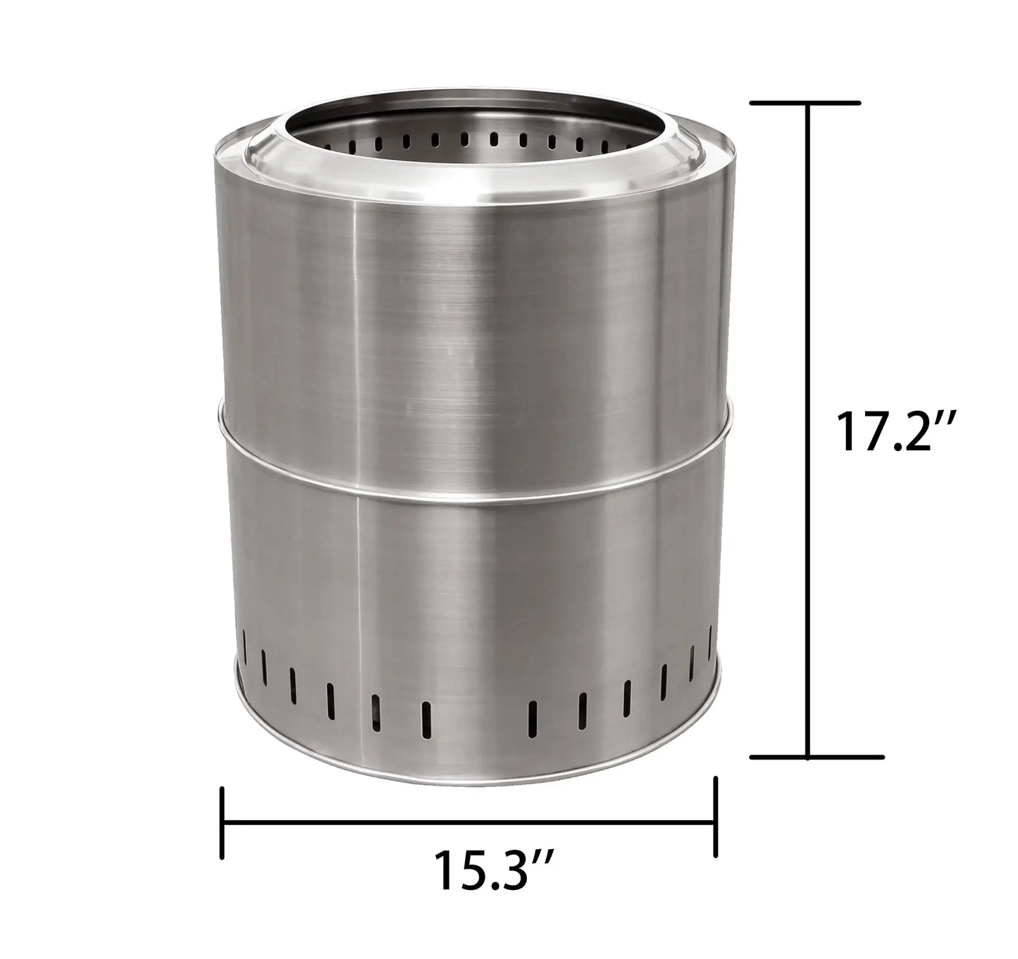 15 Inch Smokeless Collapsible Stainless Steel Camp Fire Pit Carry Bag