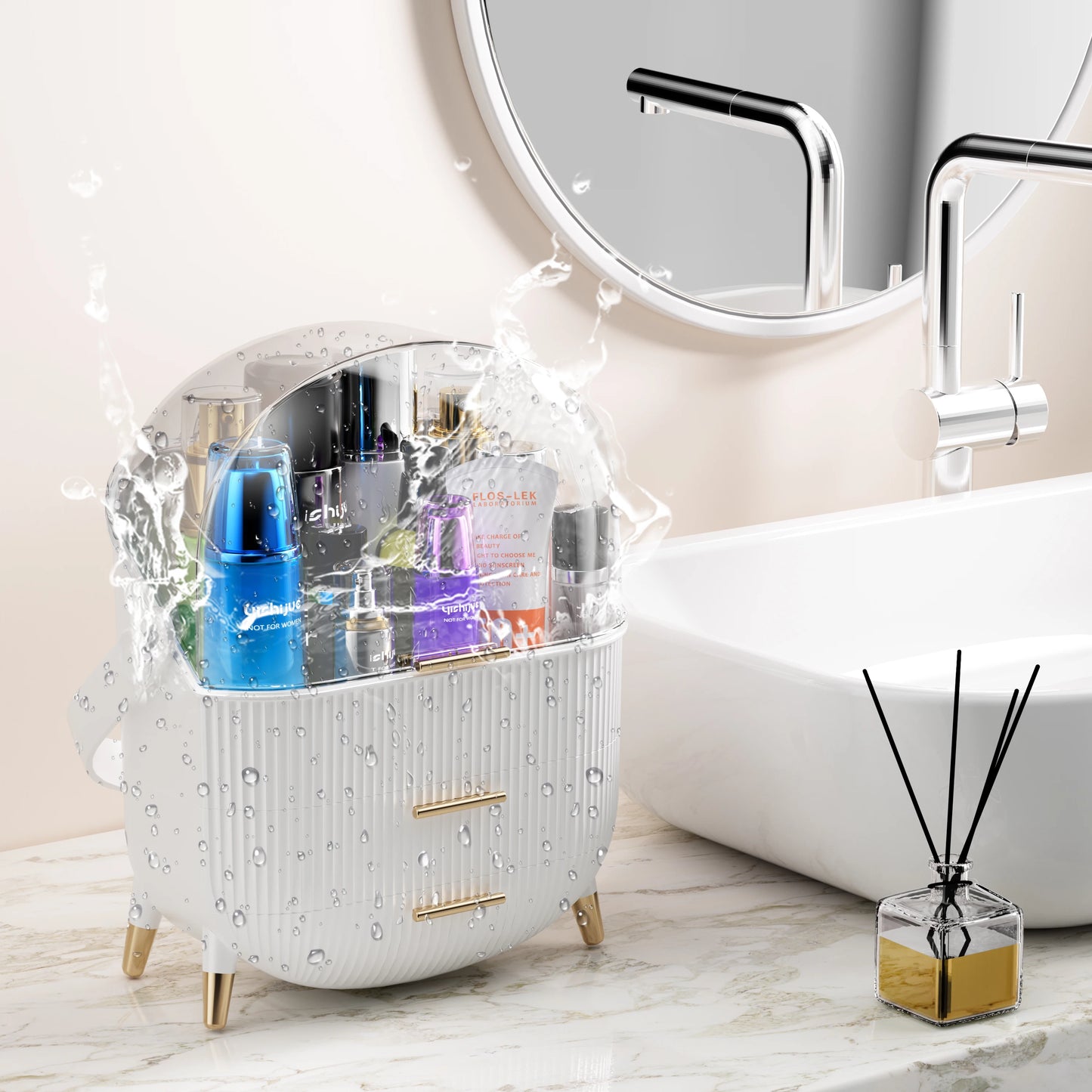 Compact Makeup Organizer Spacious Storage for Eyeshadow Skincare Travel