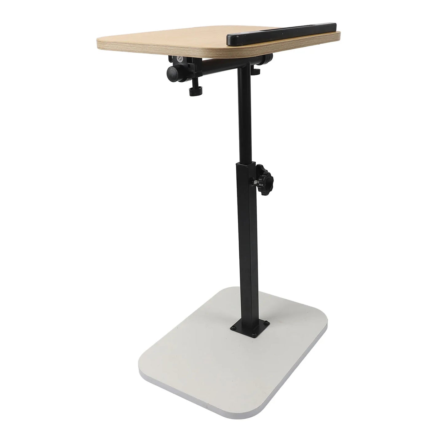 Mobile Lift C Shaped Side Table Wood Carbon Steel Adjustable Couch Desk