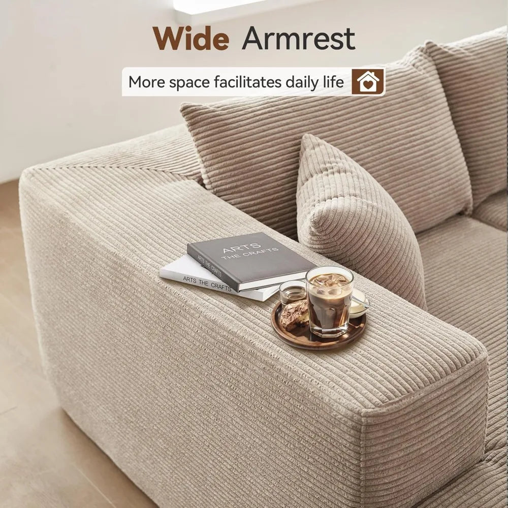 DAFIFY Modular L-Shape Sectional Couch 104", Comfy Sofa with Chaise, No Assembly