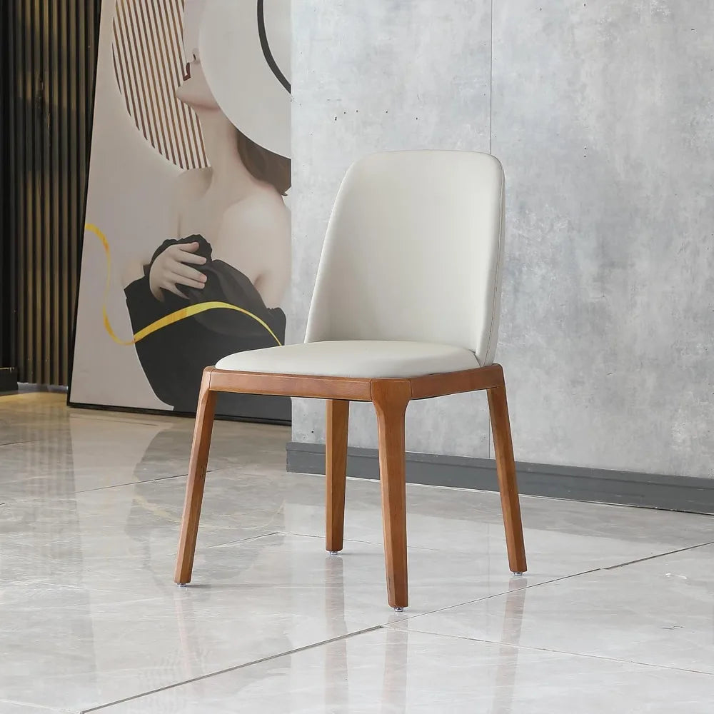 Modern Dining Chairs Set of 2 Upholstered Leisure Chairs Wood Legs