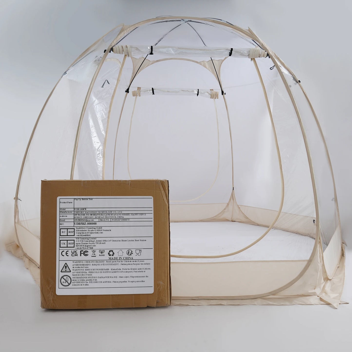 3M PVC Clear Camping Tent Freestanding Garden Tent for Outdoor Use