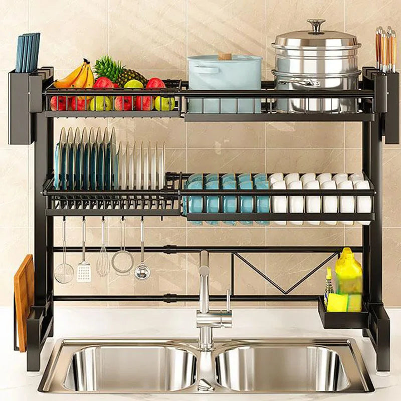 Expandable Cutlery Storage Drain Rack Kitchen Organizer Sink Shelf