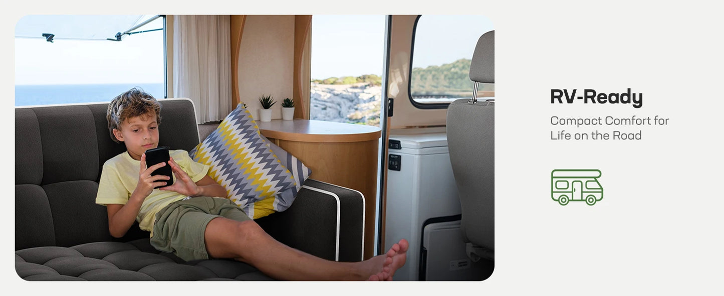 Ljustra 3-in-1 Sofa Bed with USB Charging Pull Out Couch Storage Pockets