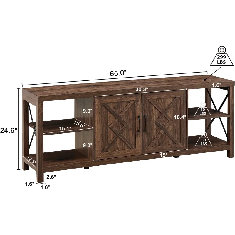Ljustra Modern TV Stand for 75 Inch TV with Storage Soft Closing Doors