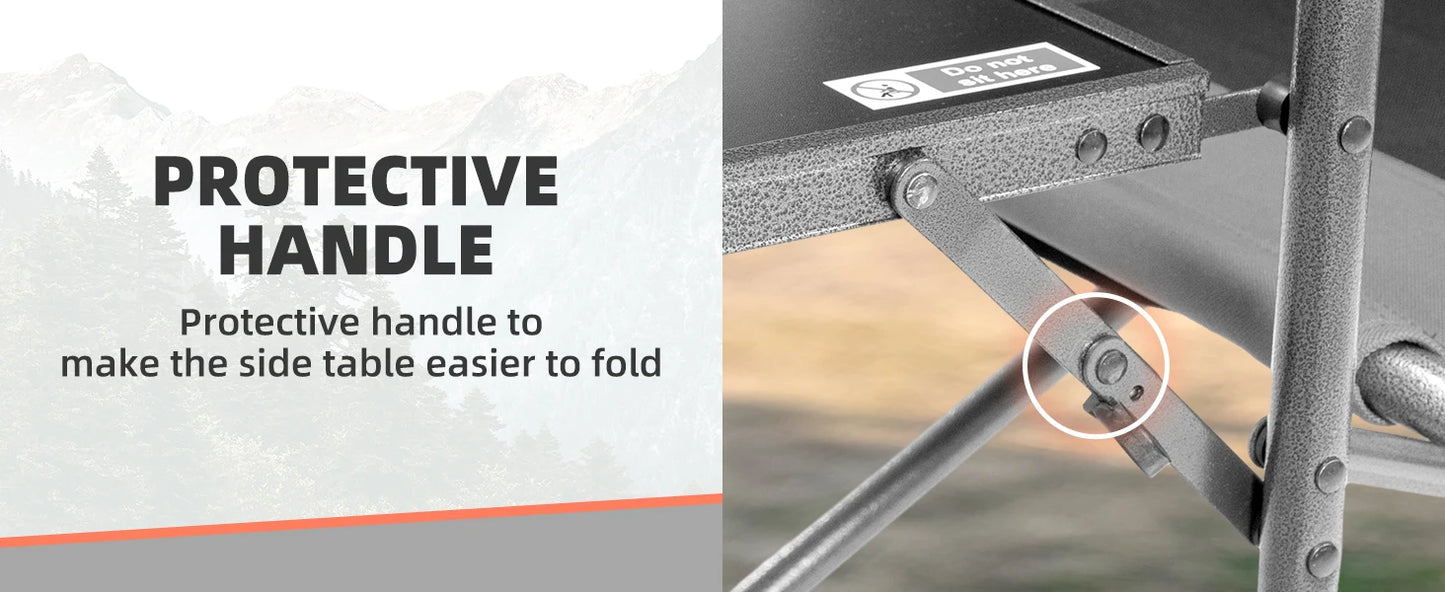 Tisetrail Camping Chair with Cooler Bag and Side Tray Outdoor Directors Chair