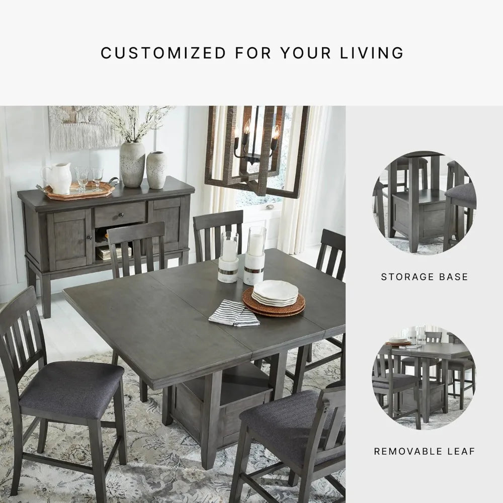 Hallanden Modern Farmhouse Counter Height Dining Table Extension