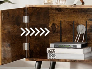 TV Stand for 55 Inch TV with Adjustable Shelf and 2 Cabinets