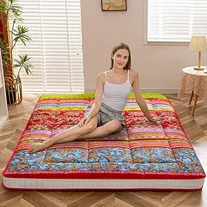 Ljustra Black Moon and Star Futon Mattress Japanese Floor Mattress King