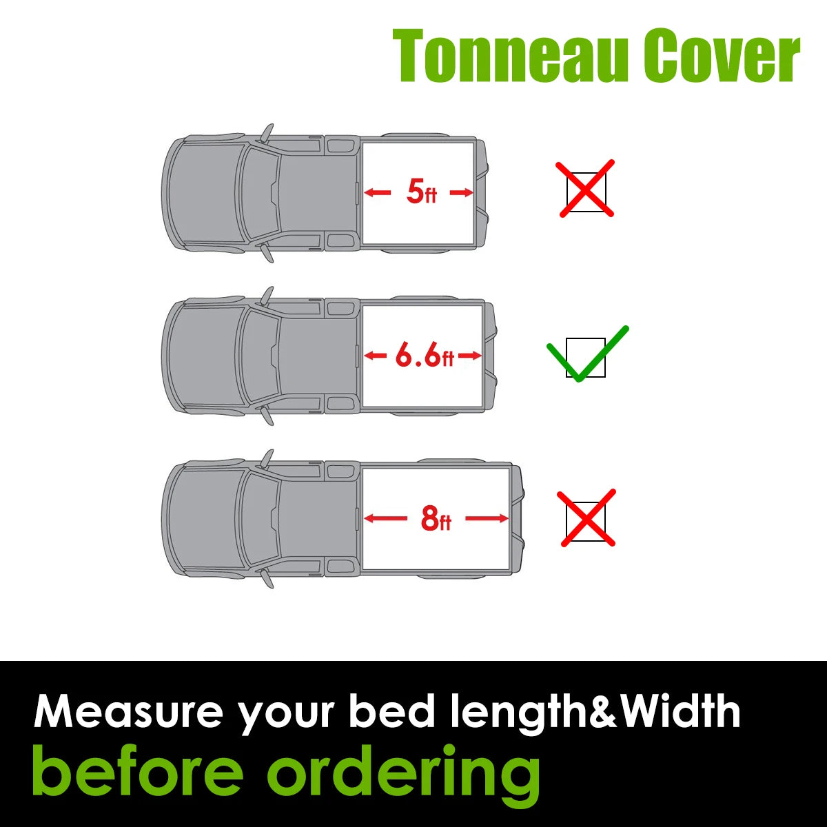 6.6FT Roll-Up Tonneau Cover Compatible with Chevy Silverado GMC Sierra