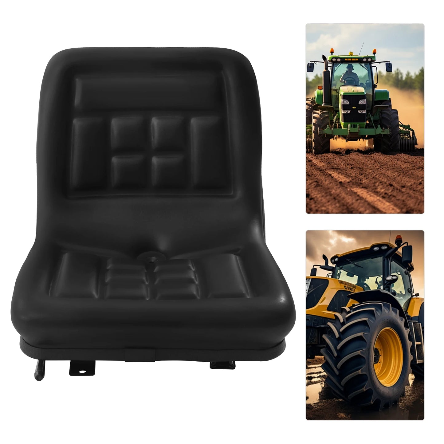 Universal Black Tractor Seat Adjustable PVC Waterproof Forklift Seat