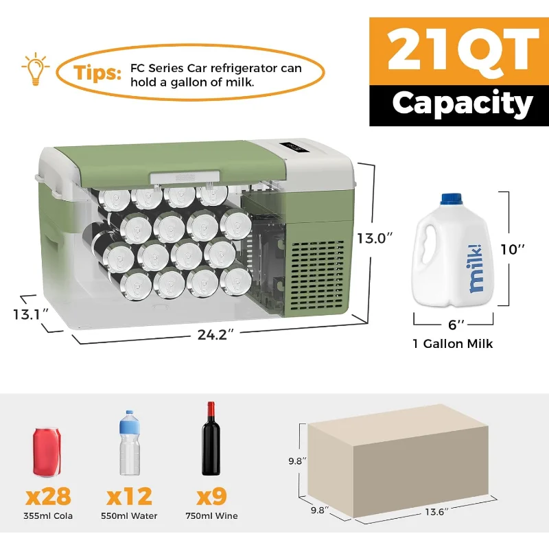 Setpower FC20 Portable 12V Refrigerator Fast Cooling Car Fridge Freezer