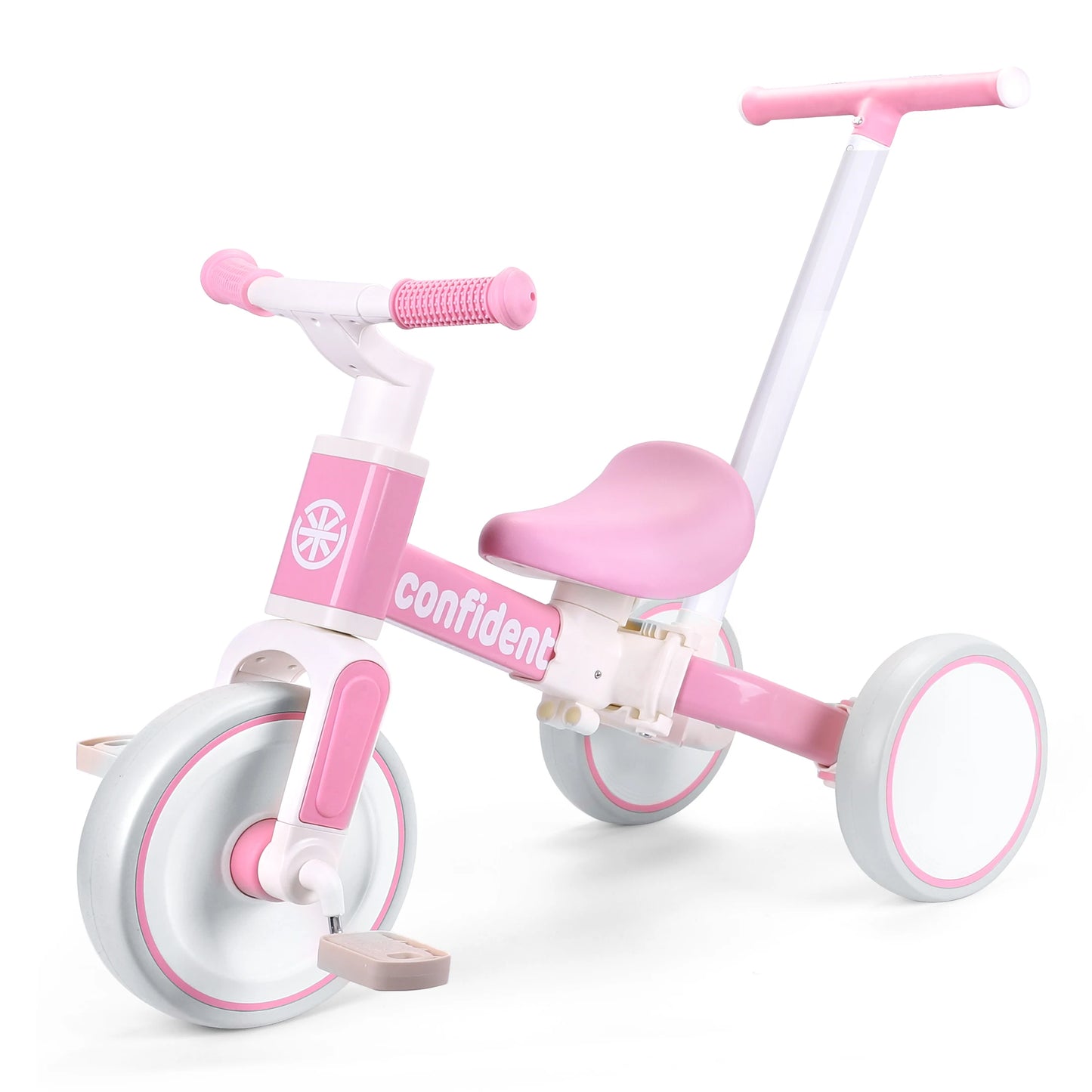 Baby Balance Bike Toddler Trike with Parent Steering Push Handle