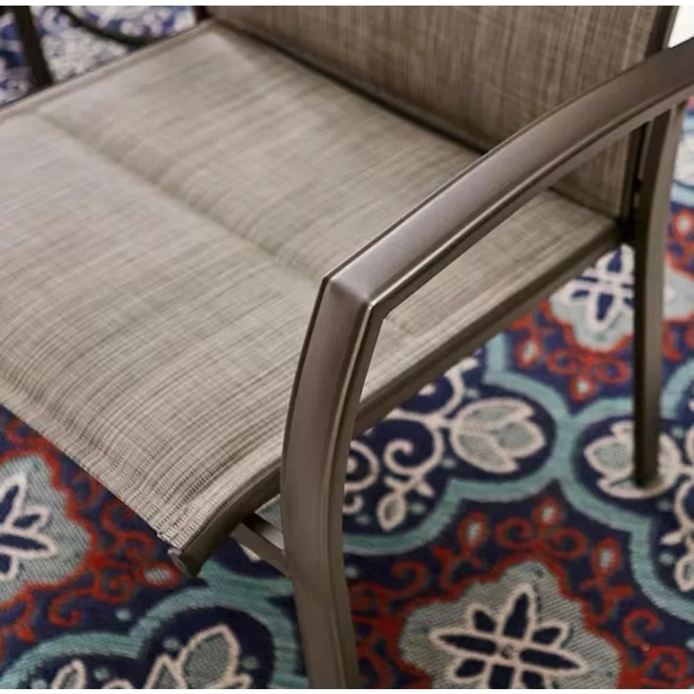 Patio Stackable Chairs Set for 2 Metal Outdoor Dining Chairs Lawn Garden