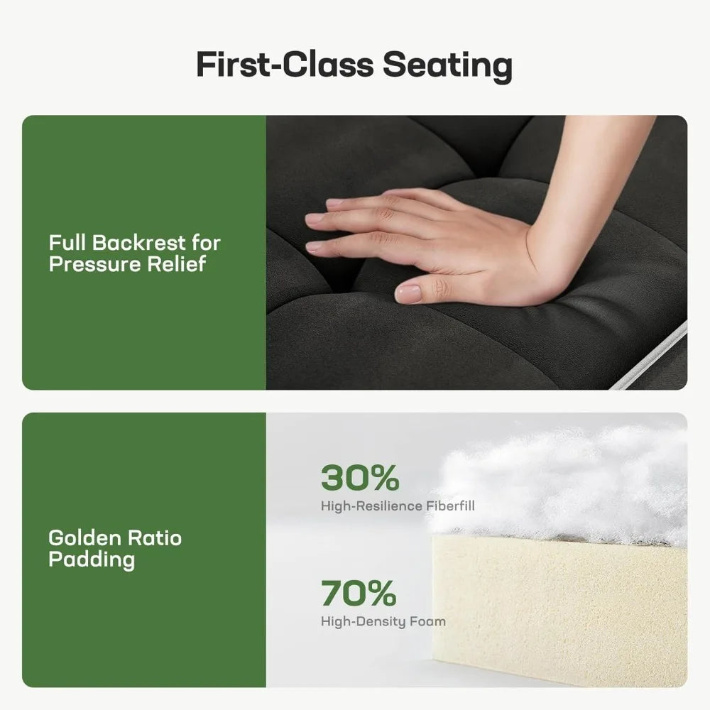 Ljustra 3-in-1 Sofa Bed with USB Charging Pull Out Couch Storage Pockets