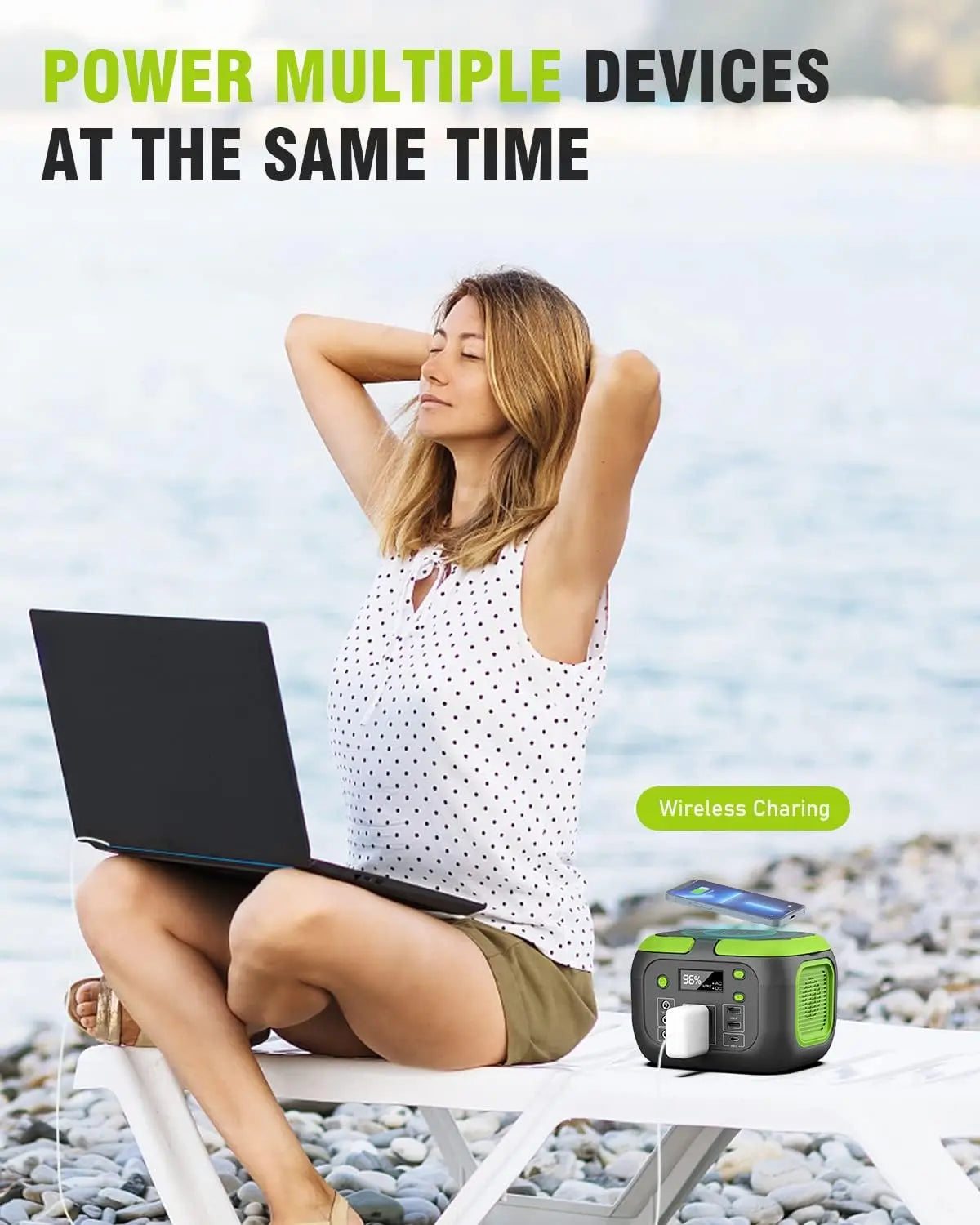 Ljustra 200W Portable Power Station 155Wh Solar Generator Power Bank