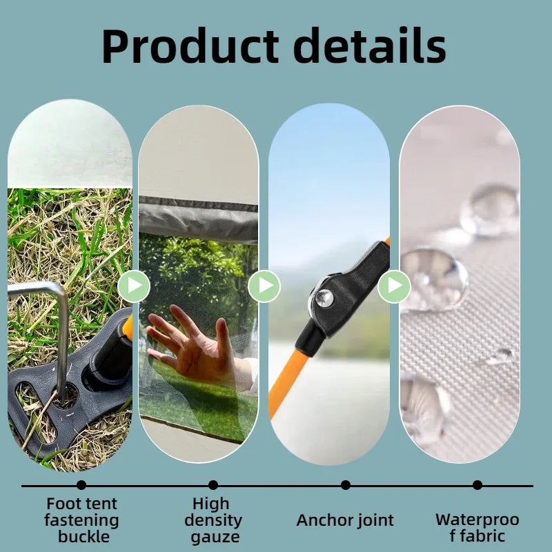 Extra Large 2-4 Person Lightweight Family Tent Quick Setup Picnic