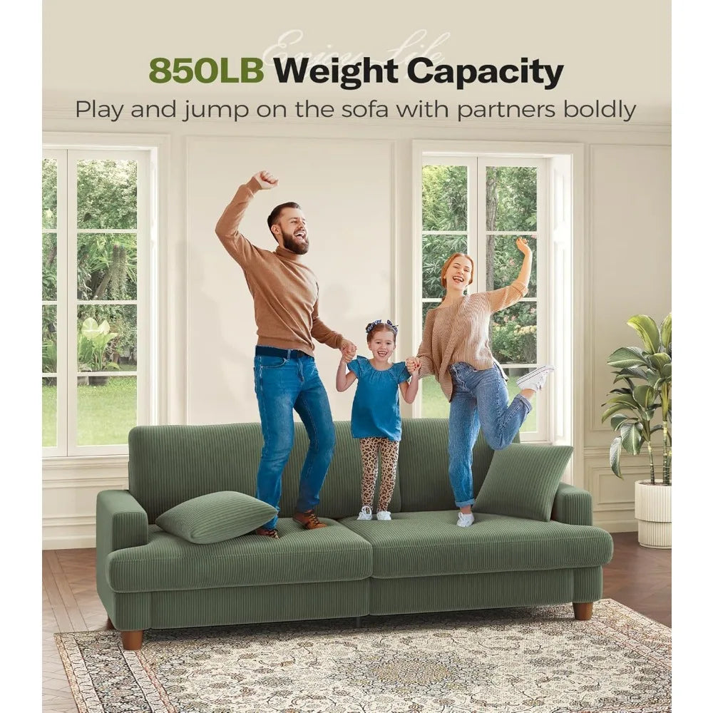 Ljustra 87in Comfy Sofa Extra Deep Seats No Tool Assembly Living Room
