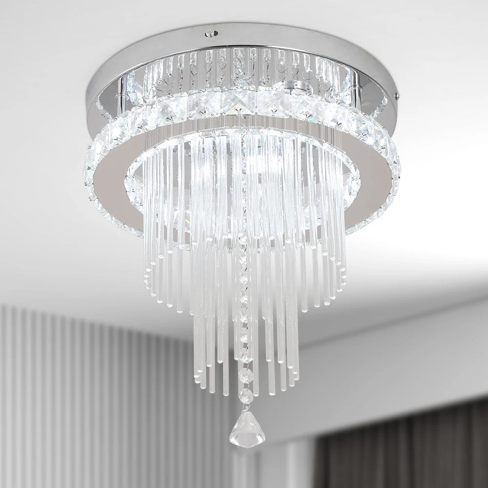 Drop Crystal Pendant Light Chandelier Ceiling Lamp for Dining Room