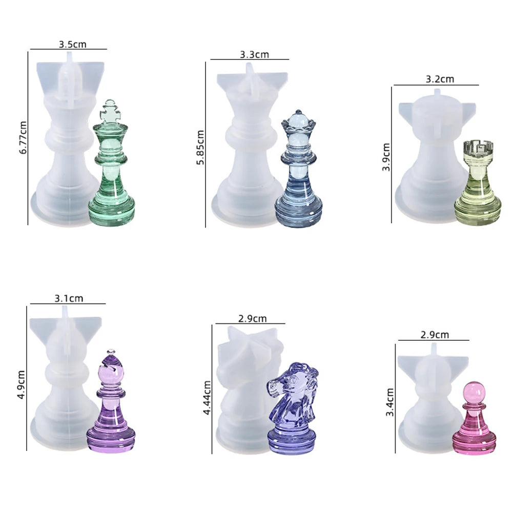International Chess Epoxy Resin Mold DIY Silicone Chess Pieces Craft Tools