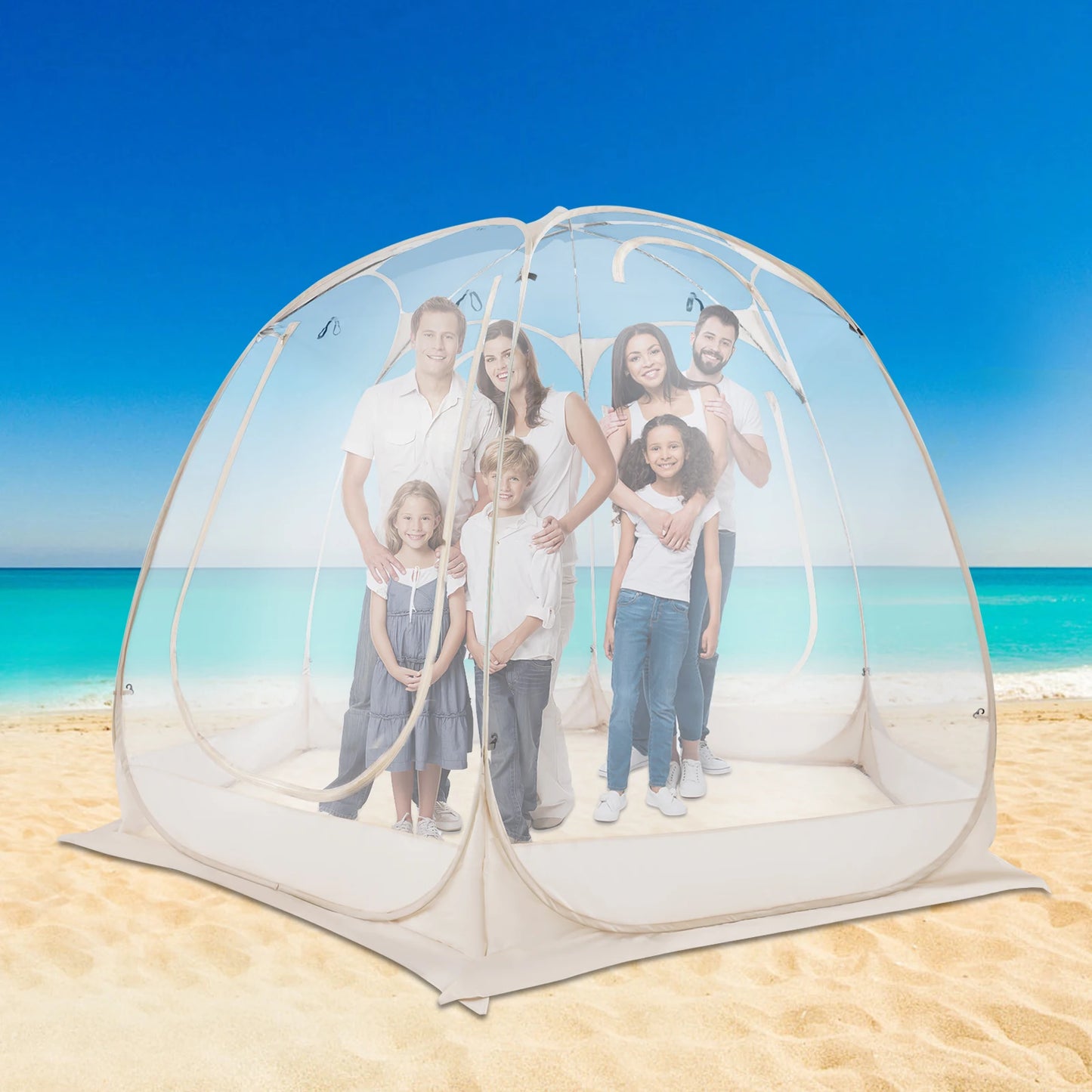 3M PVC Clear Camping Tent Freestanding Garden Tent for Outdoor Use