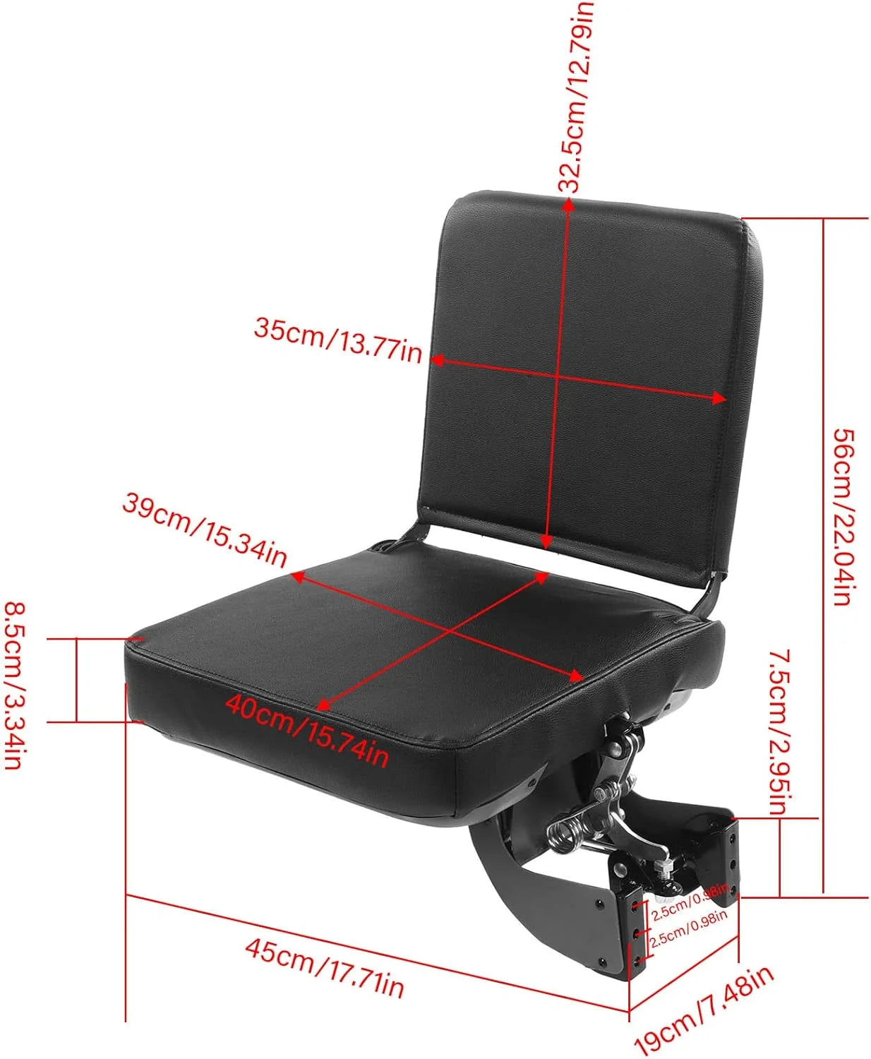 RV Bus Folding Flip Seat Elegant Leather Heavy Duty Camper Accessory