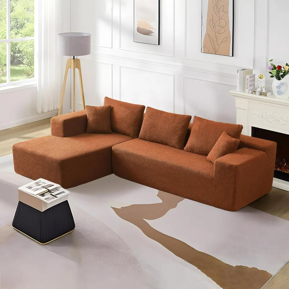 Modern L-Shape Modular Sectional Couch with Chaise Lounge