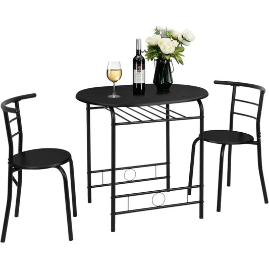 Ljustra Small Kitchen Dining Set Table with 2 Chairs for Small Spaces
