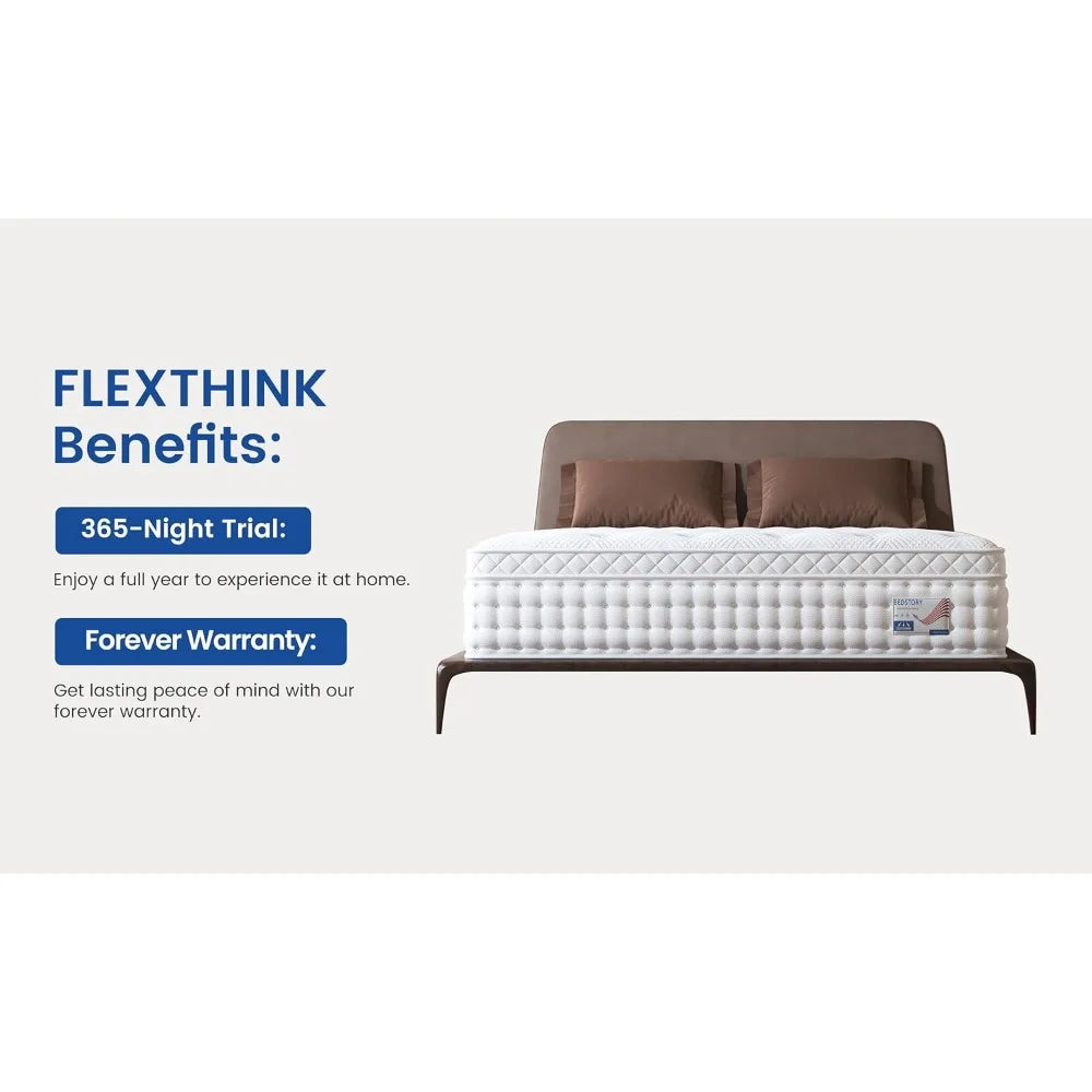 Ljustra Queen Mattress 12 Inch Extra Plush Memory Foam Hybrid Support