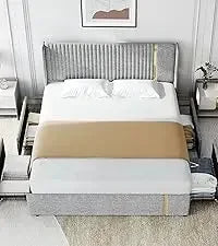 Ljustra King Size Platform Bed with 54 Inch Tall Headboard PU Leather