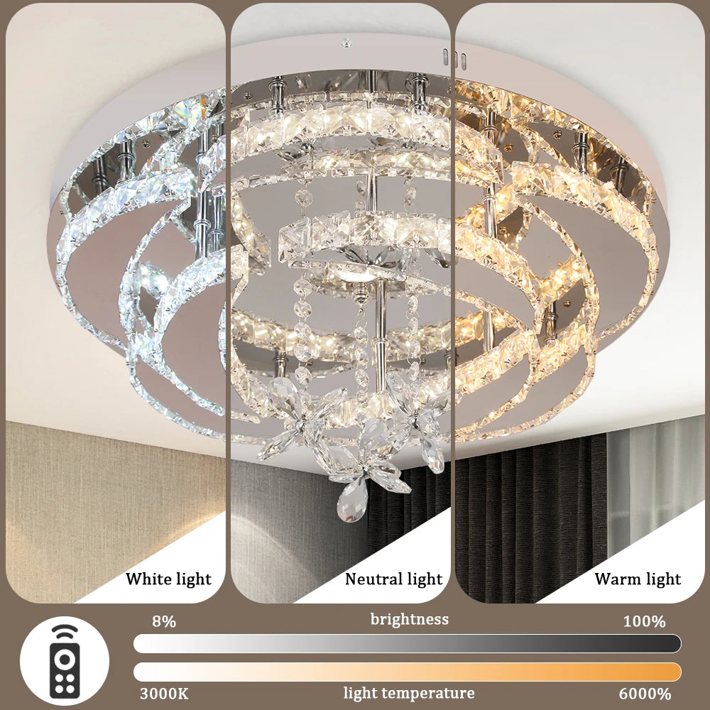 Luxury K9 Crystal Chandelier Modern Ceiling Lamp Pendant Light Decor