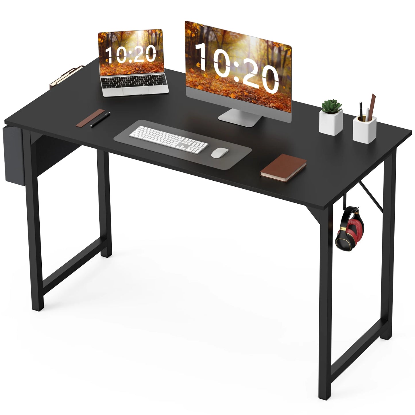 Ljustra Modern Compact Computer Desk with Storage and Headphone Hook
