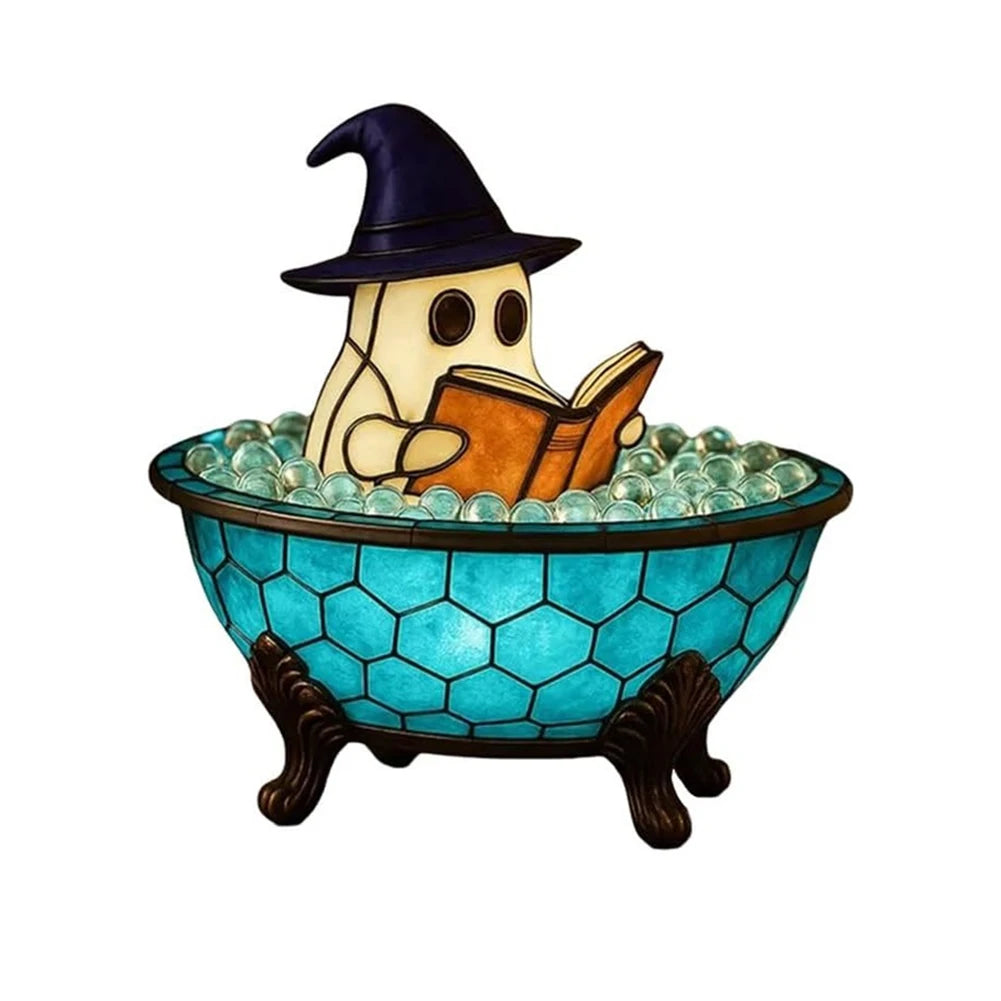 LED Ghost Bubble Bath Lamp Halloween Night Light Home Decor Accent
