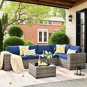 Ljustra 6 Pieces Patio Furniture Set Outdoor Sectional Sofa Couch