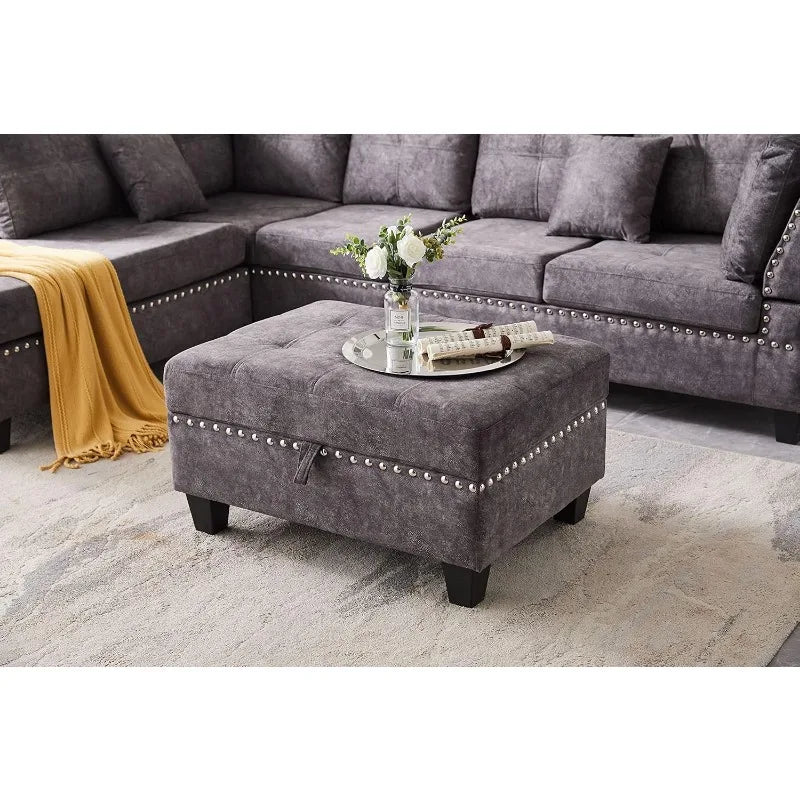 Ljustra Modular Sectional Sofa Set with Storage Ottoman and Pillows