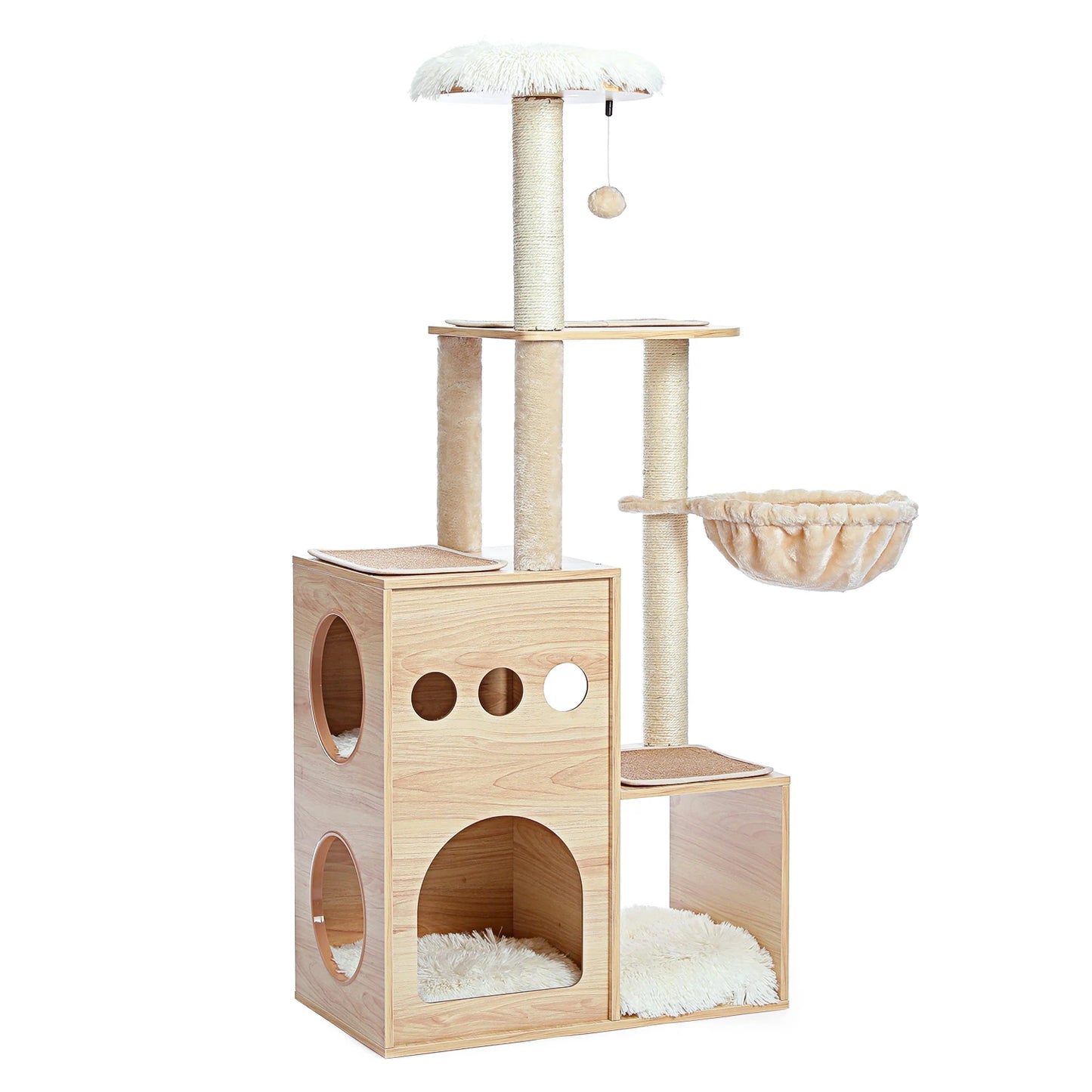 Ljustra Cat Tree Tower with Sisal Posts Large Perch Hammock Cozy Condo