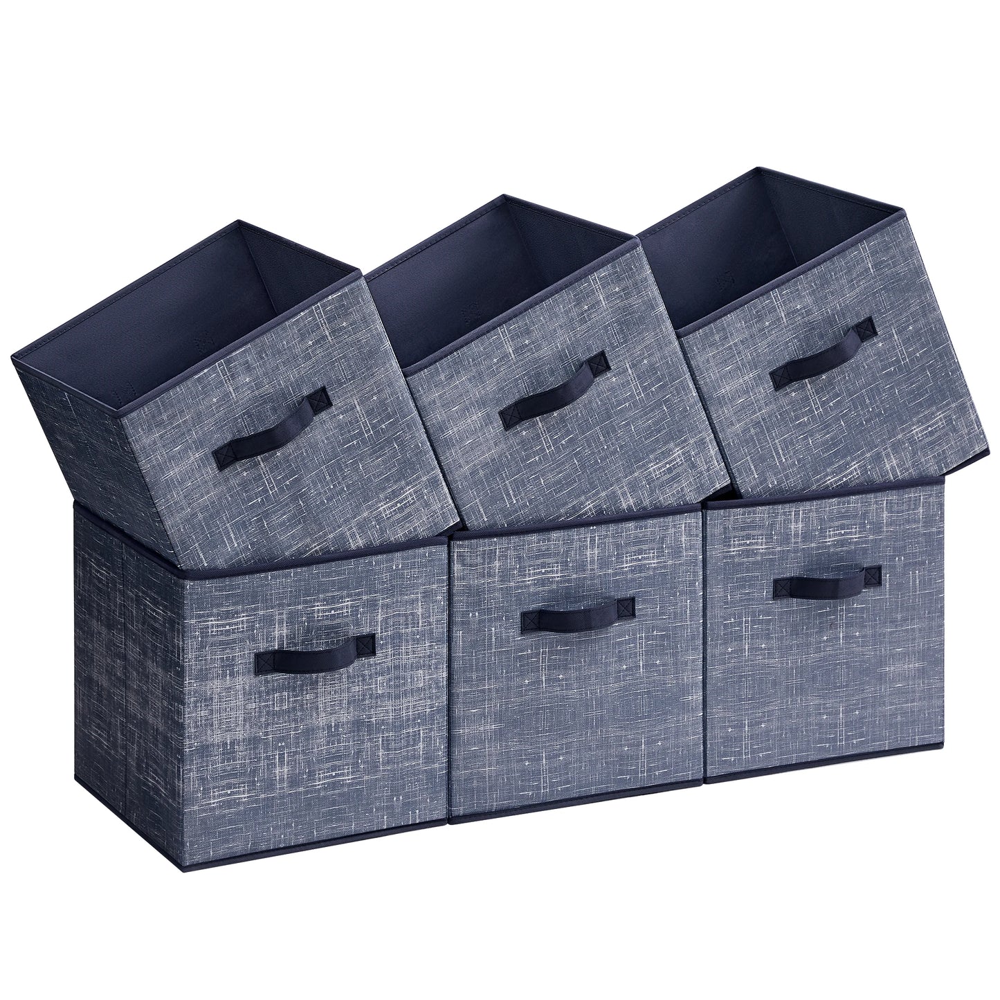 Ljustra Storage Cubes Set of 6 Foldable Non-Woven Fabric Bins Organizers