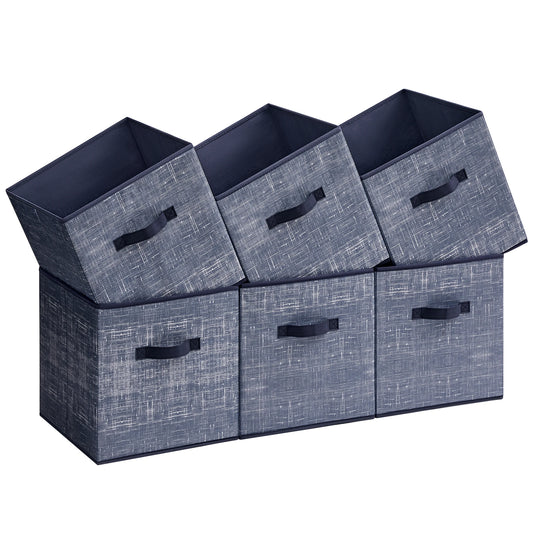 Ljustra Storage Cubes Set of 6 Foldable Non-Woven Fabric Bins Organizers