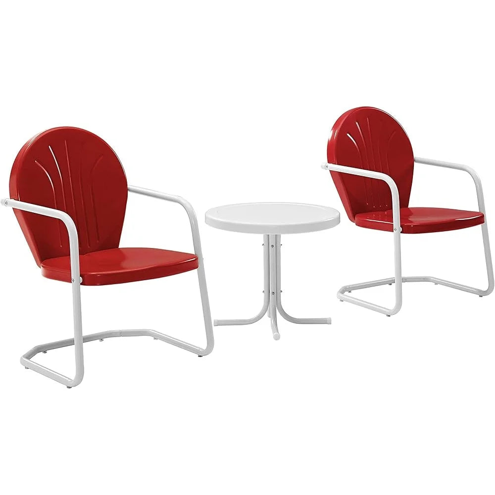 Griffith 3-Piece Metal Bistro Set Outdoor Patio Furniture Retro Design