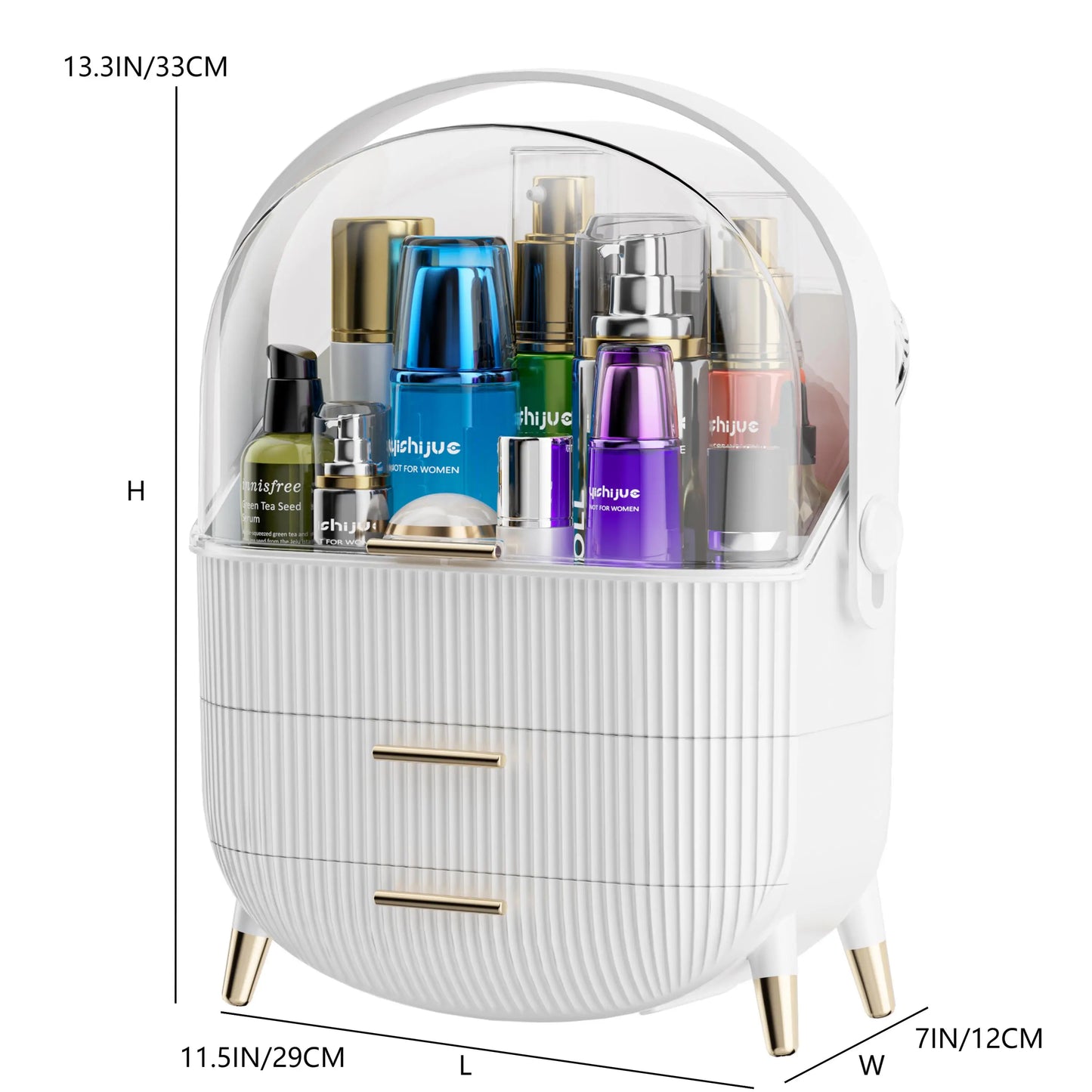 Compact Makeup Organizer Spacious Storage for Eyeshadow Skincare Travel