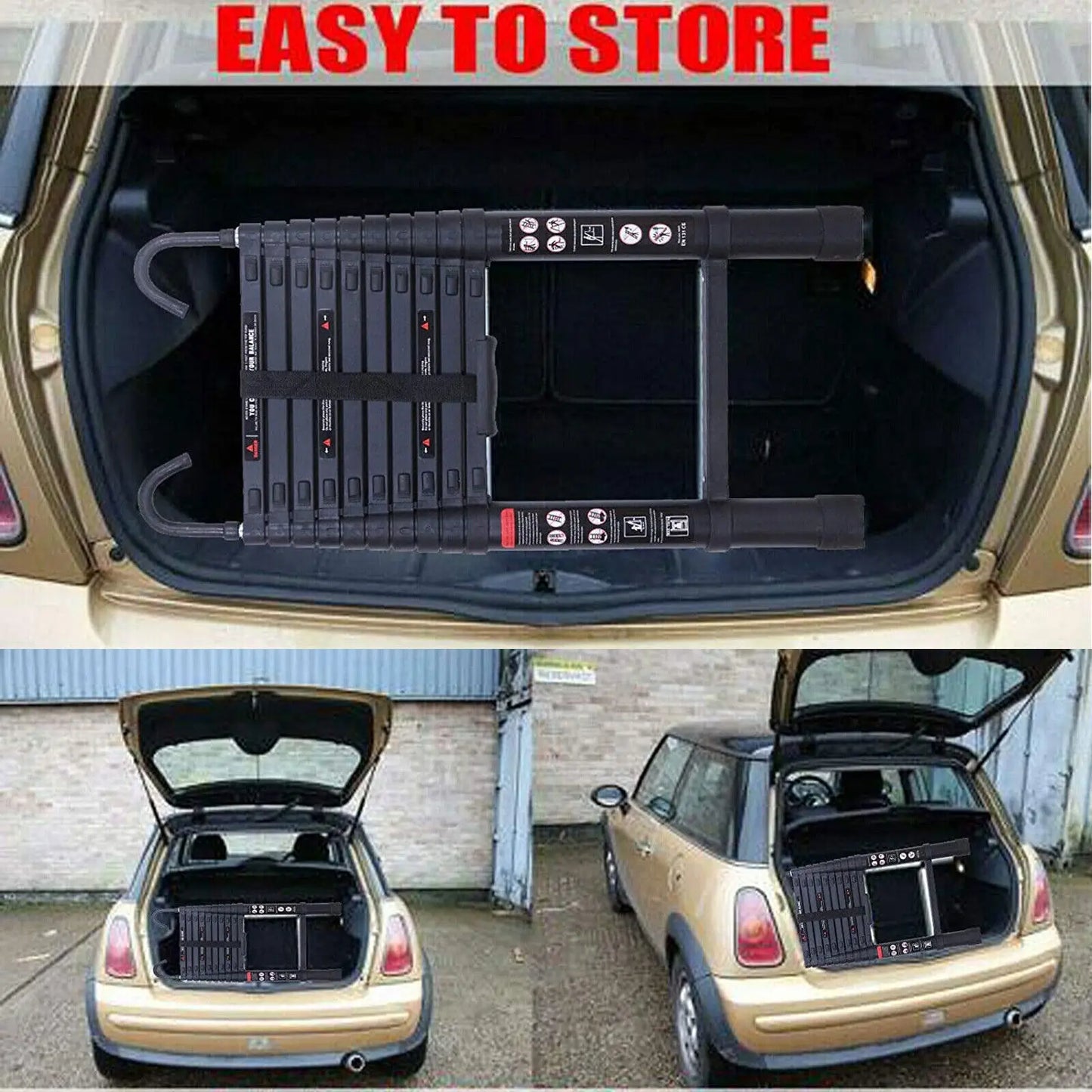 6.2M Heavy Duty Telescopic Ladder Indoor Outdoor Multi-Purpose Use