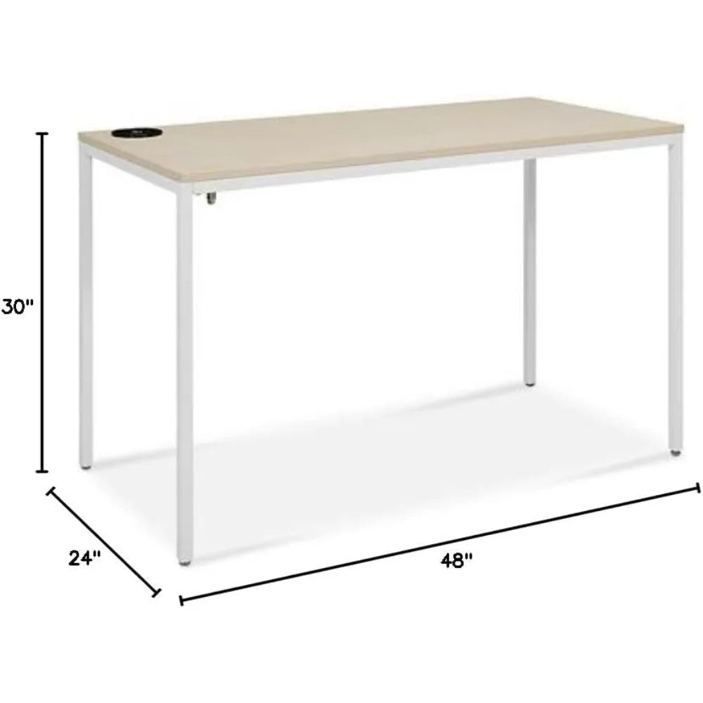 Brite Table Desk 48" Computer Desk with Maple Top and Steel Frame
