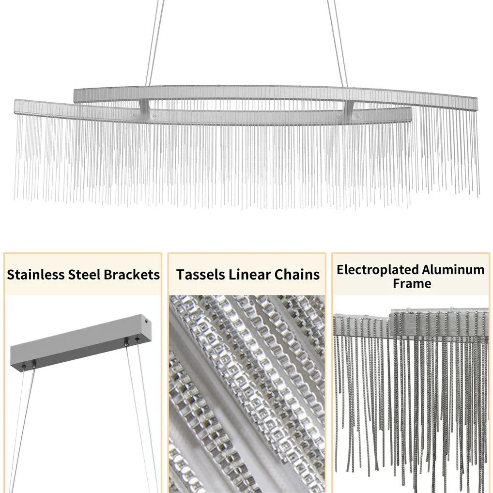 Modern Crystal Chandelier Pendant Light Fixture for Dining Room