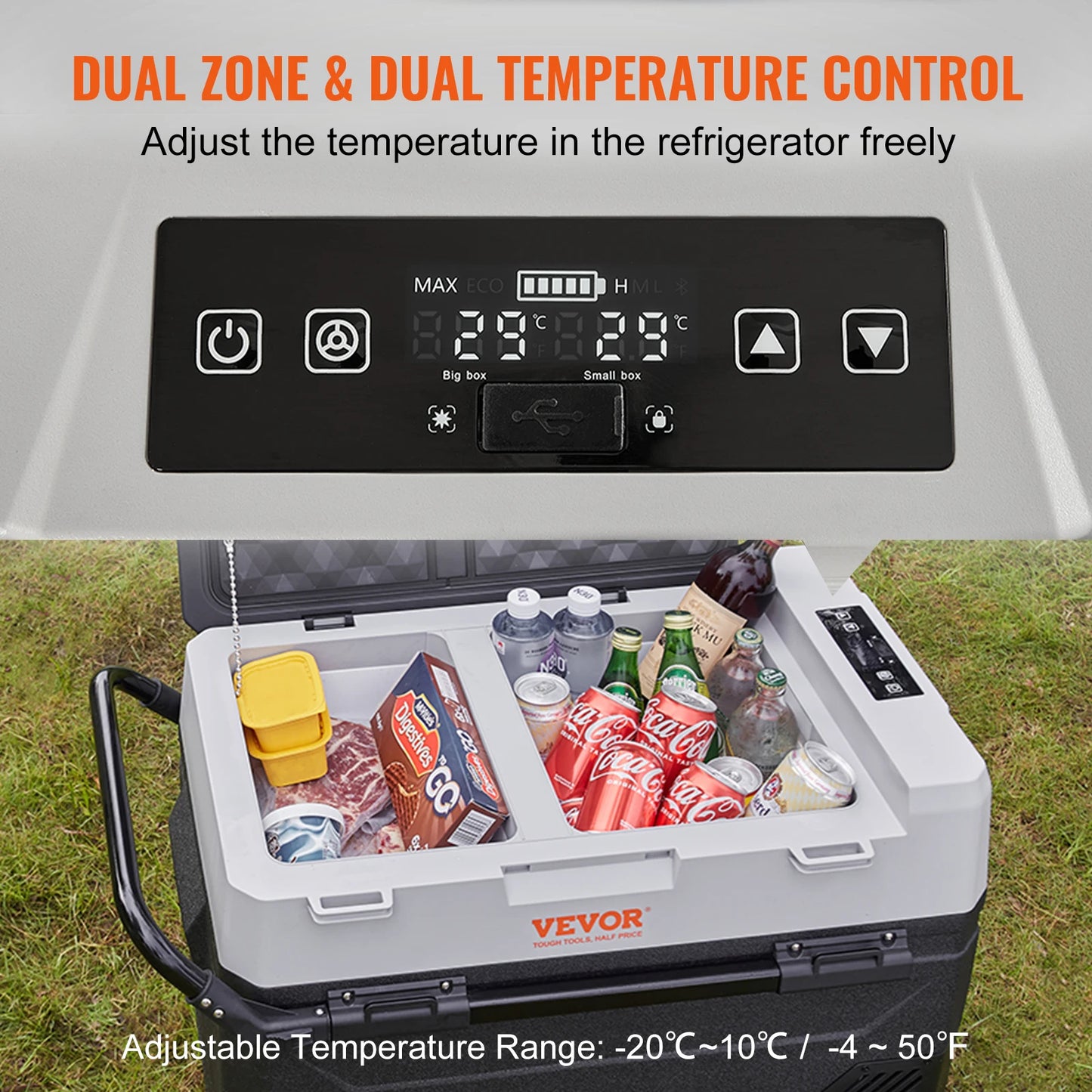Ljustra Portable Car Refrigerator Freezer 38L 53L Mini Fridge for Camping