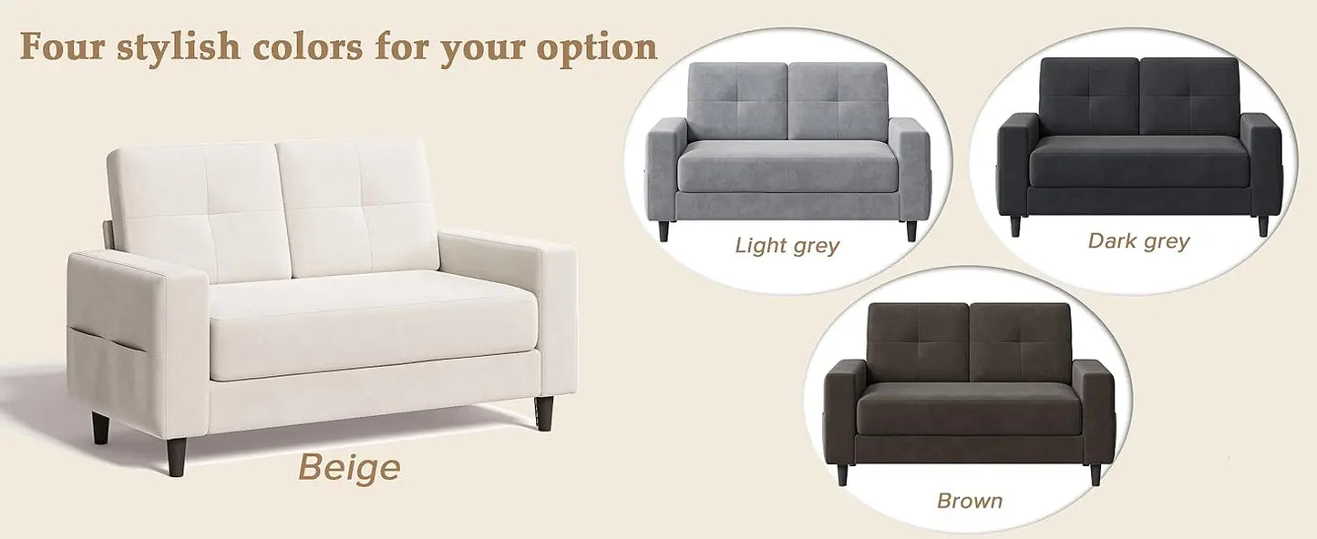 Ljustra Loveseat Sofa Small Spaces 53 Inch Compact Couch