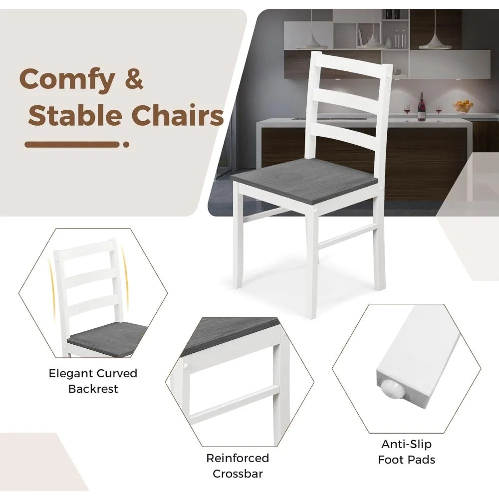 Ljustra Dining Table Set for 4 Modern Wood Kitchen Furniture Space-Saving