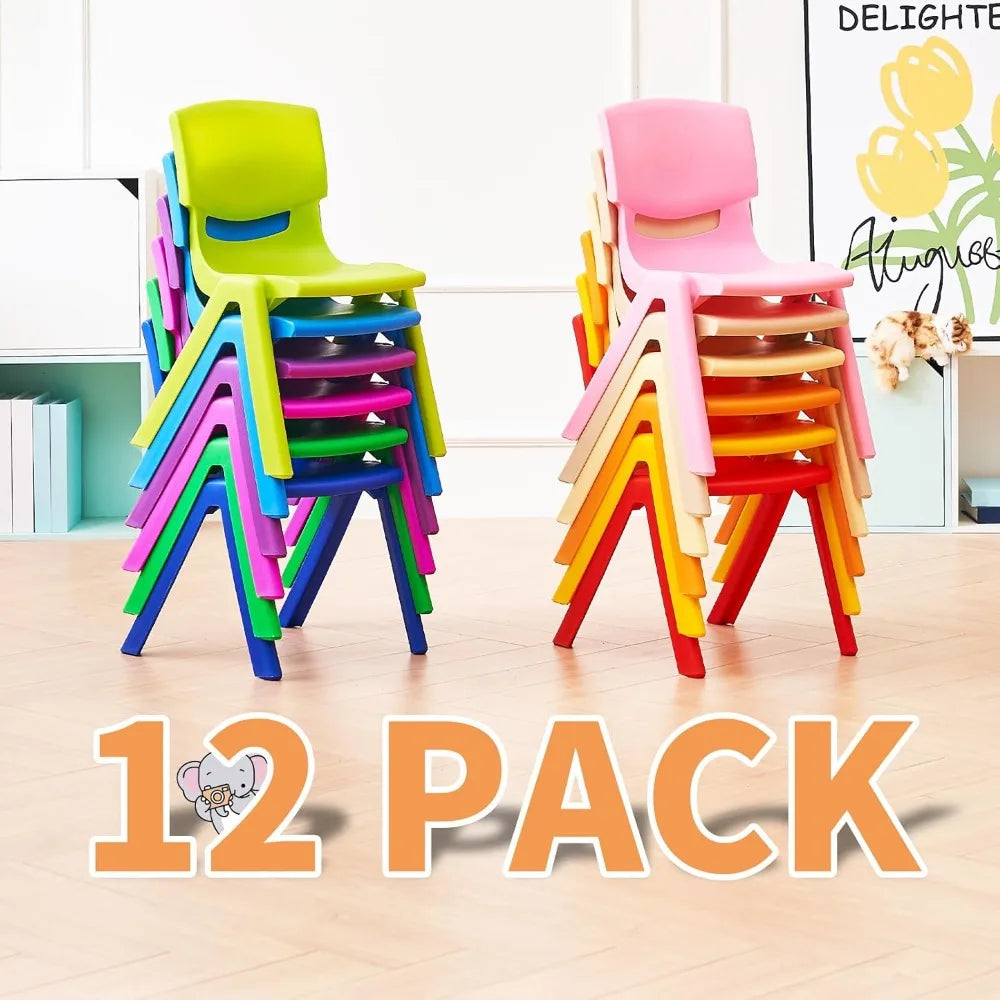 12Pcs Stackable Kids Chairs Flexible Seating for Toddlers and Children