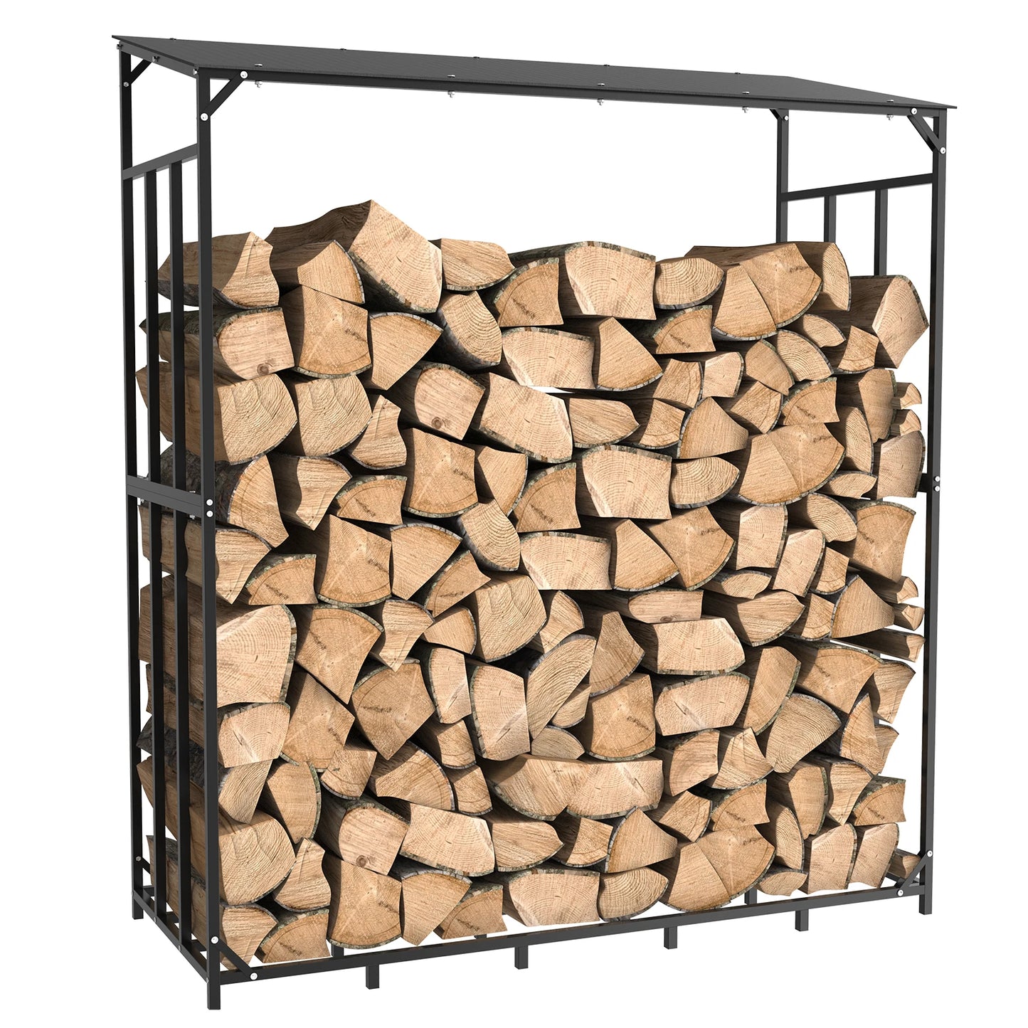 Extra Large Tall Outdoor Firewood Rack with Waterproof Cover