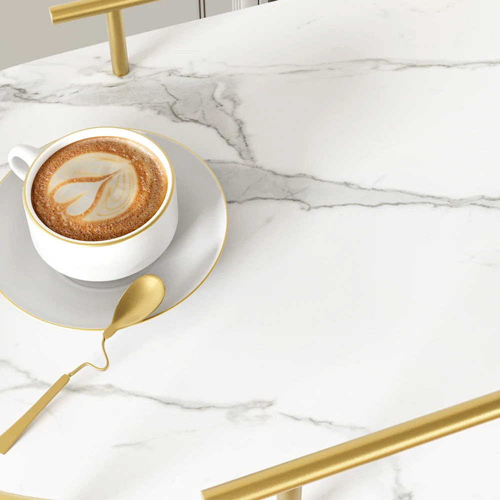 Gold Bar Cart 3 Tier Rotating Bar Serving Cart with Wine Rack and Wheels